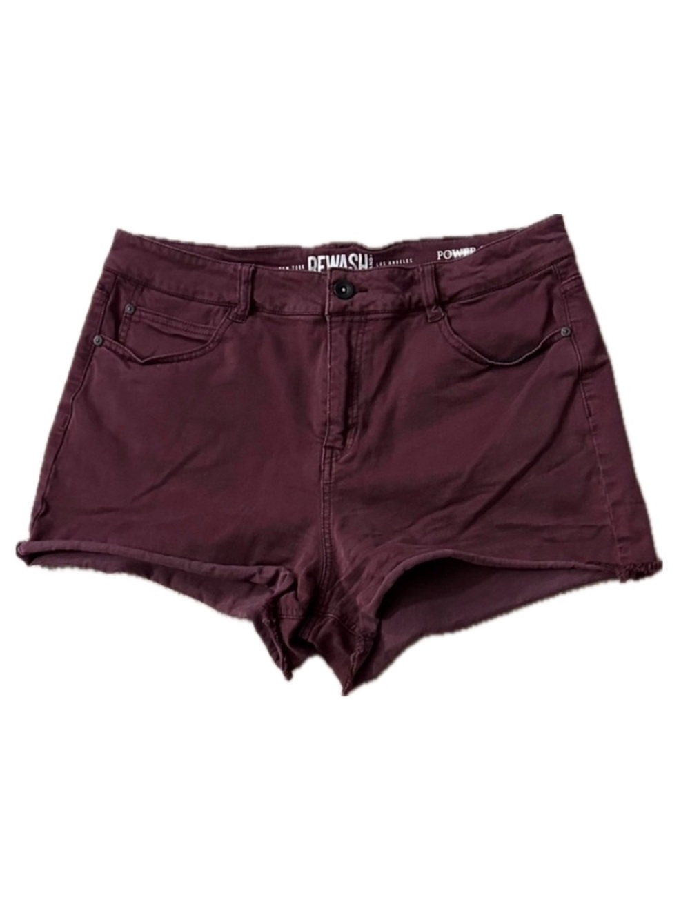 Rewash Burgundy High Waist Cutoff Shorts